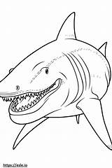 Basking Shark Face coloring Page sketch template