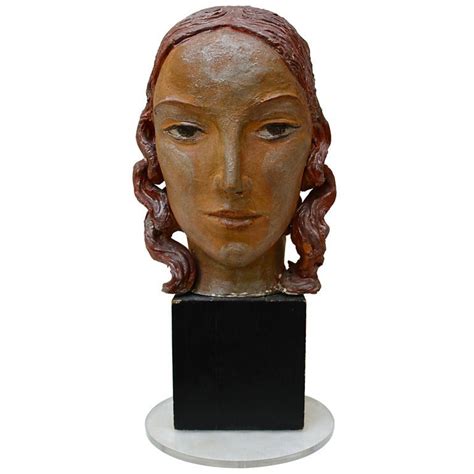 Secessionist Terra-cotta bust by noted Austrian Susi Singer | 1stdibs ...