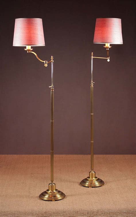 Antiques Atlas - Pair 20th.c. Brass Floor Standing Reading Lamps