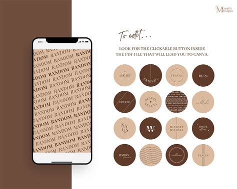 Editable Minimalist Instagram Story Covers. Aesthetic Brown - Etsy