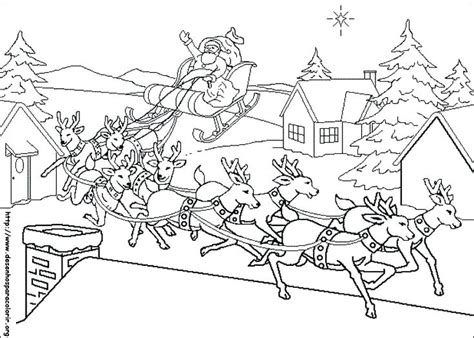 Santa And His Reindeer Coloring Pages at GetColorings.com | Free printable colorings pages to ...