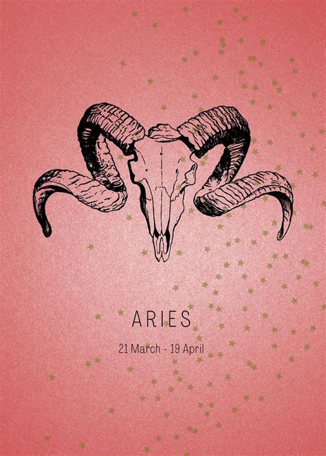 Set of Downloadable Aries Zodiac With Stars Art Print, Aries Instant Download Printable Home ...