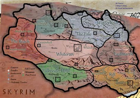 SKYRIM DETTAILED MAP! | Elder scrolls map, Skyrim map, Skyrim