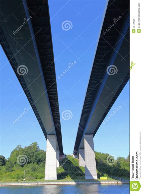 Bridge over the Kiel Canal stock photo. Image of clear - 28129298