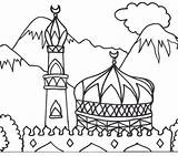Masjid Coloring Pages At GetDrawings  Free Download sketch template