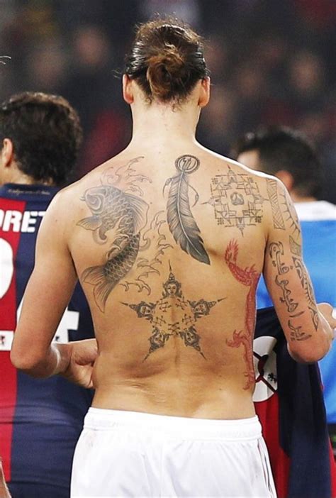 AC milans football star zlatan ibrahimovic back tattoo design | Tattoos ...