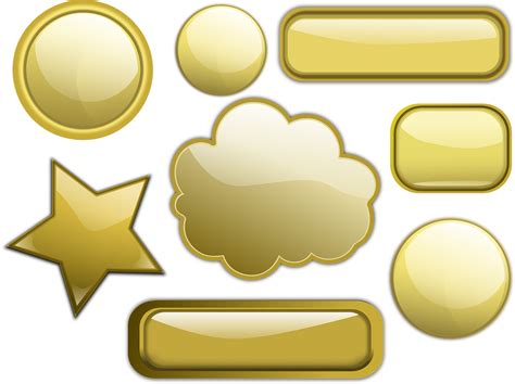 Download Buttons, Gold, Glossy. Royalty-Free Vector Graphic - Pixabay