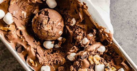 Homemade Rocky Road Ice Cream | Recipe | Ice cream recipes, Homemade ice cream, Rocky road ice cream