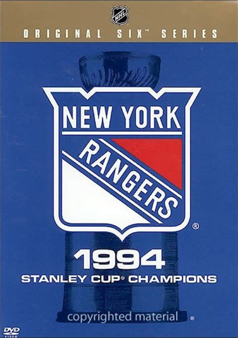 NHL Original 6: NY Rangers Stanley cup Champions 1994 (DVD 1994) | DVD ...