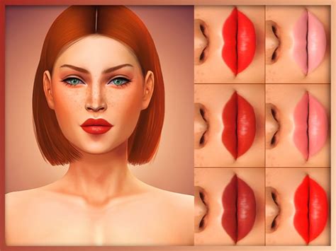 Rosy Red Lipstick by KatVerseCC at TSR » Sims 4 Updates