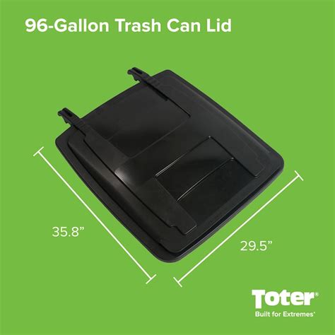 Toter Black Plastic Outdoor Trash Can Lid Kit for 96-Gallon Garbage Can - Replacement Lid ...