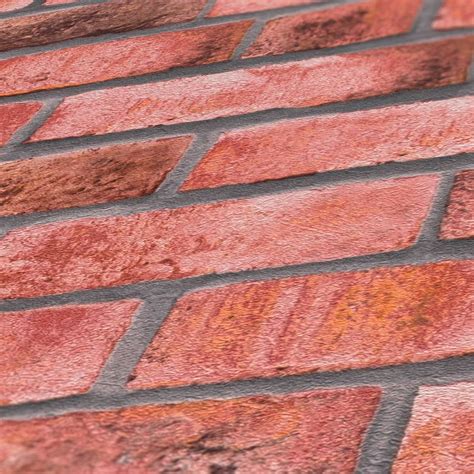 wallpaper brick red grey - fleece wallpaper stone optics - stone wall ...