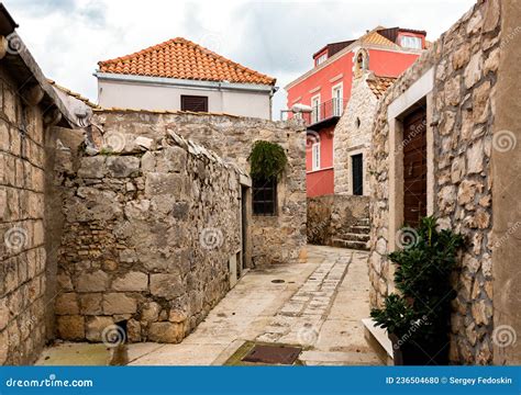 Street in the Old Town. Cavtat, Croatia Stock Photo - Image of europe ...