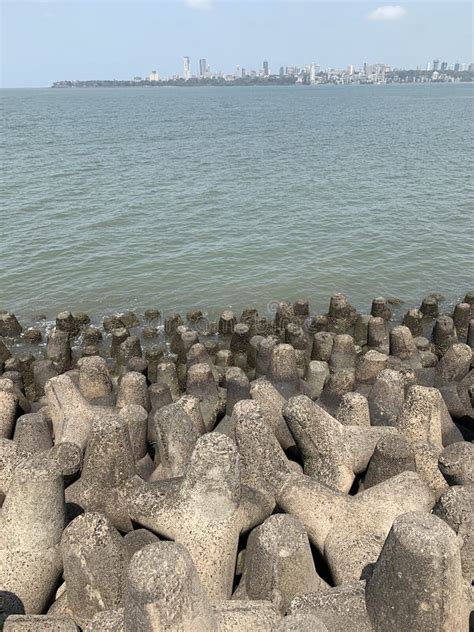 Tetrapods, Coastal Erosion Prevention, Mumbai Coastline Stock Image ...