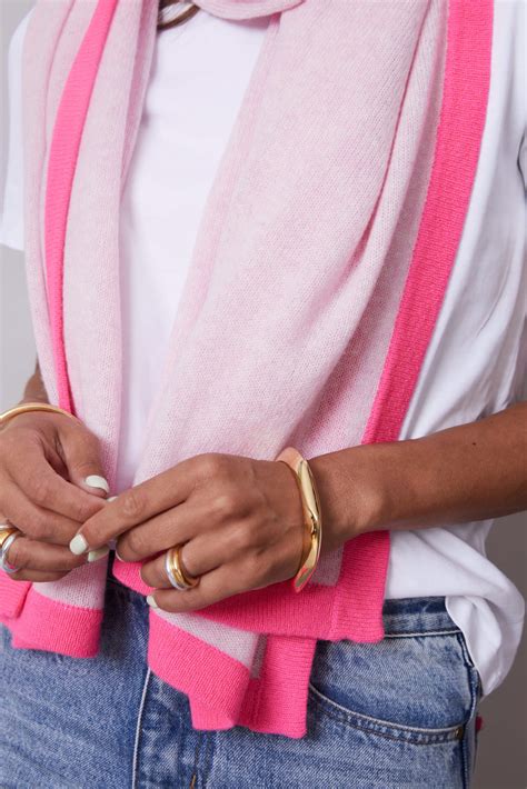 Pale Pink & Neon Pink Cashmere Scarf | Gussy and Lou