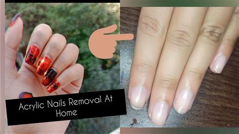 Acrylic Nails Removal At Home With Only Nail Polish Remover - YouTube