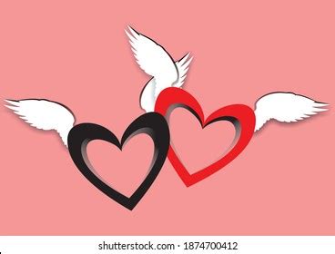 Red Black Color Love Symbol Wings Stock Illustration 1874700412 | Shutterstock