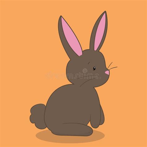 Bunny Sideview Dark Brown 02 Stock Vector - Illustration of bunny ...