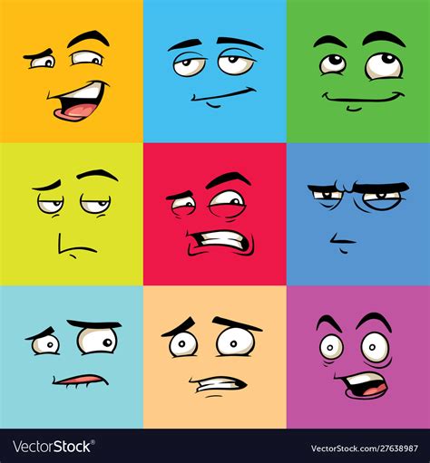 Funny avatars emoji flat set Royalty Free Vector Image