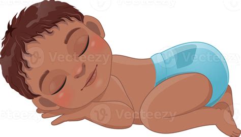 Free Baby American African Boy Sleeping Cartoon Character 19836965 PNG with Transparent Background