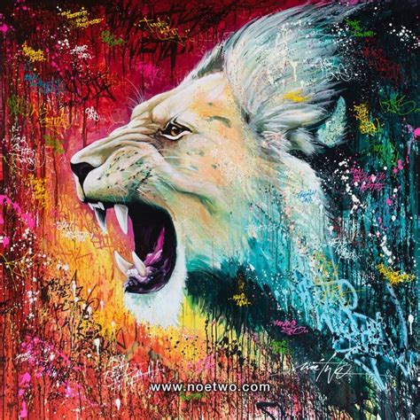 Lion Roaring - Noe Two - Art Store | Pintura de león, Pintura de arte, Arte del caballo