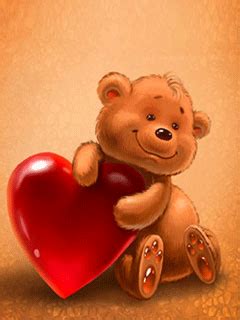 Мишутка с сердечком - анимация на телефон №1265318 | Bear gif, Teddy ...