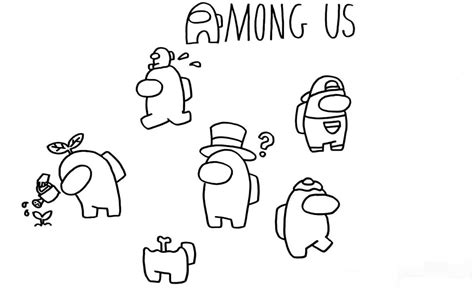 Among Us Characters Coloring Page - Free Printable Coloring Pages for Kids