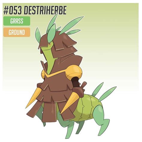 No.53 Destriherbe Type : Grass / Ground Ability : ??? 🐎🌲🗡 . No ...