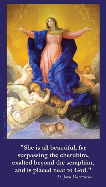 Our Lady of the Assumption Prayer Card | Blessed mother mary ...