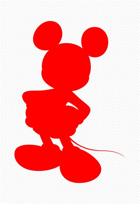 Mickey Mouse Red Silhouette Transparent Background | Citypng