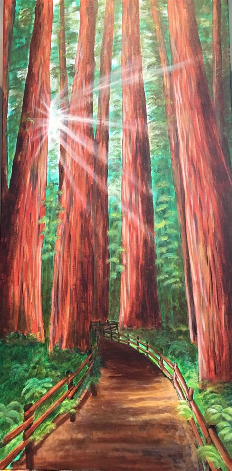 Redwoods in CA | Art inspiration, Painting, Art