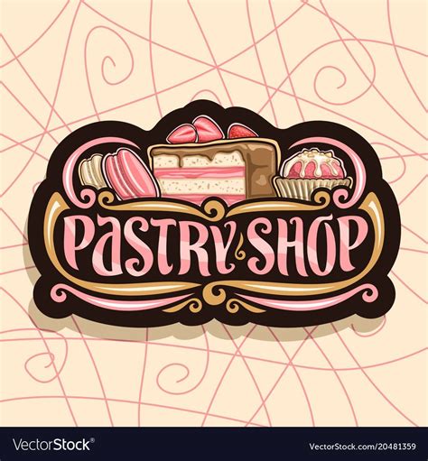 Logo for pastry shop Royalty Free Vector Image | Pastry shop, Cake shop ...