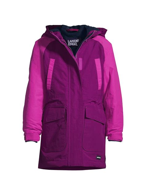 Lands' End Girls Squall Fleece Lined Waterproof Insulated Winter Parka - large - Verbena/Fuchsia ...