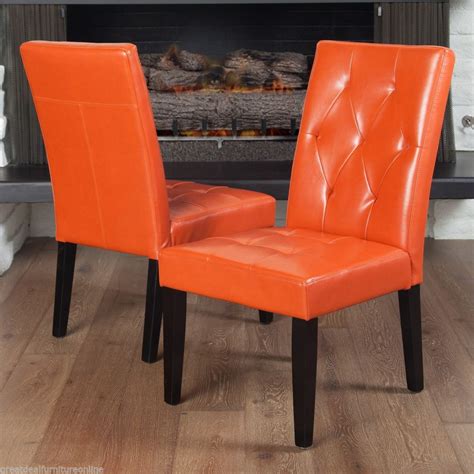 Burnt Orange Accent Chair | Orange dining room chairs, Orange dining ...