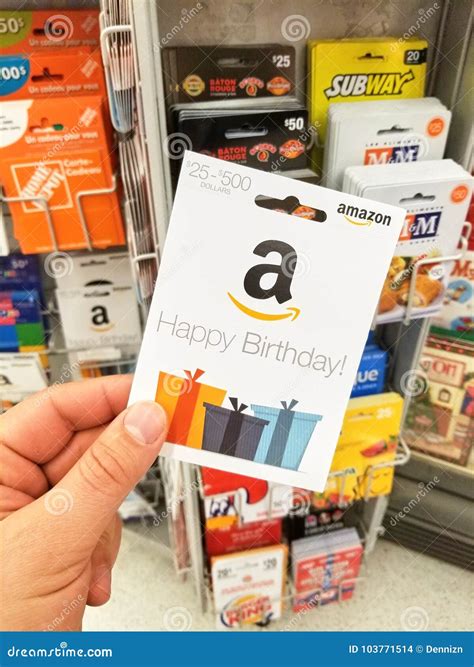 Happy Birthday Amazon Gift Card Editorial Stock Image - Image of ...