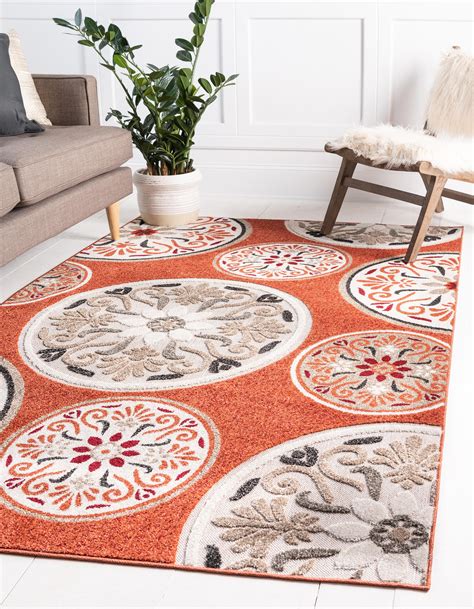 Terracotta 7' x 10' Outdoor Modern Rug | Area Rugs | eSaleRugs