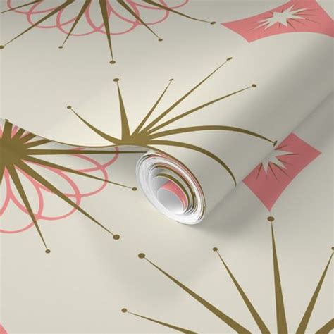 Starburst Pink Wallpaper | Spoonflower