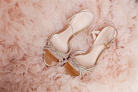 Shimmery Blush Braided Bridal Heels Blush Wedding Shoes, Colorful ...