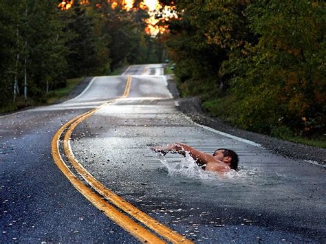 Surreal Road Swim HD Wallpaper