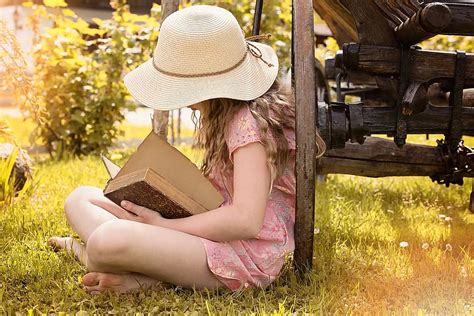 reading, lake, summer, book, girl, water, female, nature, outdoor ...