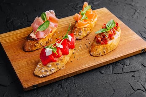 Premium Photo | Appetizers italian antipasti snacks set