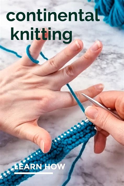 someone is knitting something with their hands and the text reads, how to knit continental ...