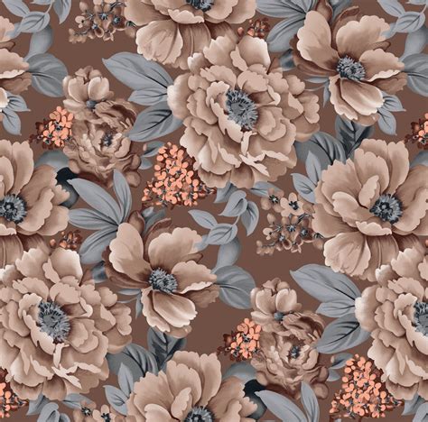 Cairo Floral Curtain Fabric - Brown - Curtains & Fabx