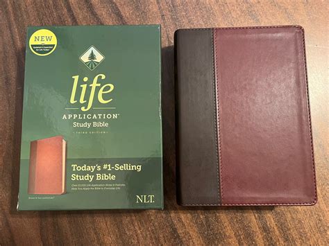 Personalized NLT Life Application Study Bible - Brown / Tan LeatherLike - Custom Imprinted