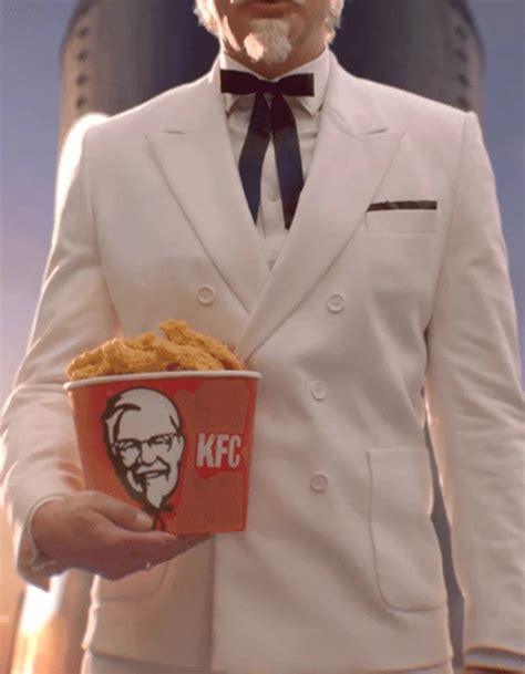 Mens Colonel Sanders KFC White Double Breasted Suit Costume | Mens pinstripe suit, Double ...