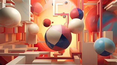 Premium AI Image | 3D rendered abstract geometric shapes