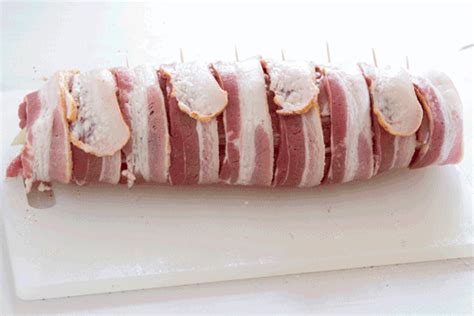 Bacon Wrapped Smoked Pork Tenderloin Roulade | Adventures in Thyme