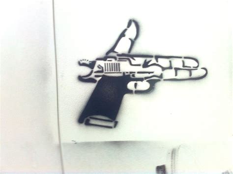 Hand Gun Stencil Bang - Free Graffiti Supplies