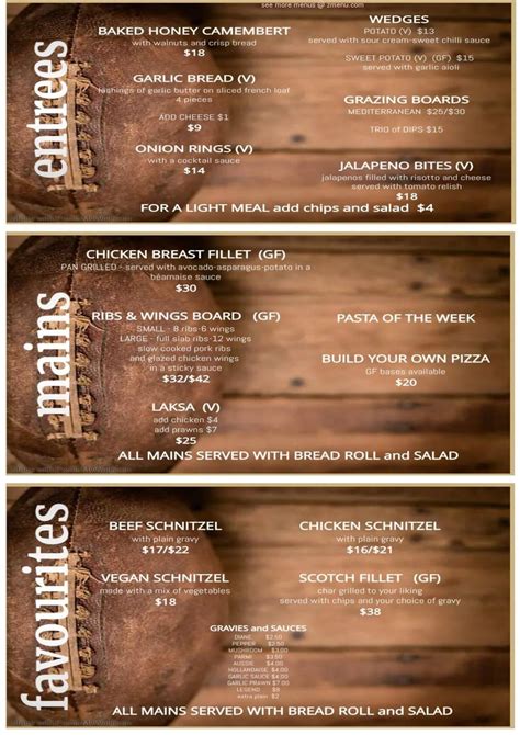 Menu at Barmera Club, Barmera, 149 Dean Dr