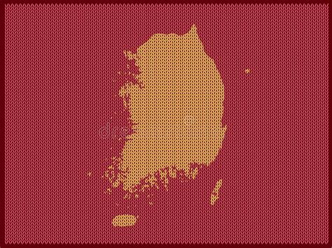 South Korea Map on Retro Poster with Long Shadow. Stock Vector ...